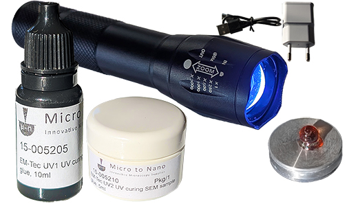 Artikel, die für die UV-Härtung von SEM-Proben verwendet werden