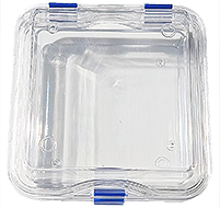 Micro-Tec M48 clear plastic membrane box, hinged,  100x100x50mm