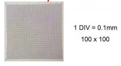 35-MO1011.jpg Micro Tec MS11 glass calibration slide, 10x10mm square in 0.1mm cell divisions