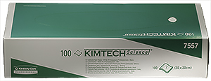 Kimtech Science 2-ply cleaning wipes type 7557, 20 x 20.5 cm, box/100 wipes